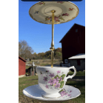The Teacup Perch - Vintage Tea Cup Bird Feeder Handcrafted in Dublin, Ohio