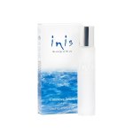White cologne spray bottle beside its box with blue ocean graphics