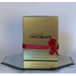 Gold chocolate gift box tied with a red ribbon