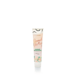 Tube of coconut hand cream on a white background