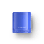 Blue scented candle in a glass jar