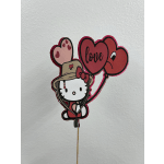 Hello Kitty Valentine balloon topper on a stick
