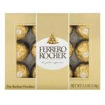 Box of Ferrero Rocher chocolates in gold packaging