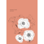 Illustration of white anemone flowers on a peach background