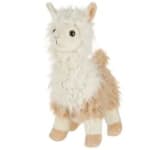 Plush llama toy in white and tan