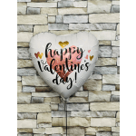 Heart-shaped balloon with "happy Valentine's day!" text