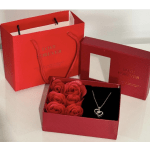 Luxury Rose Gift Box with Necklace – Red Edition