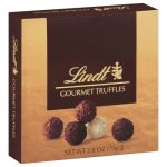 Box of Lindt gourmet chocolate truffles with assorted truffles pictured on the front