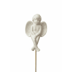 White angel figurine on a wooden stick