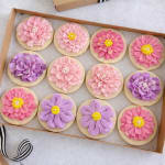 Half Dozen Vanilla Bean Buttercream Flower Cookies