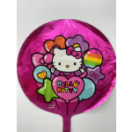 Hello Kitty foil balloon with colorful heart and star shapes