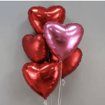 5 heart balloons