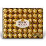 Box of Ferrero Rocher chocolates in gold wrappers