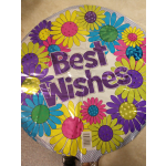 Round floral balloon with "Best Wishes" text