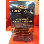 Box of Ghirardelli dark chocolate sea salt caramel squares