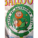 St. Patrick's Day balloon with a leprechaun illustration