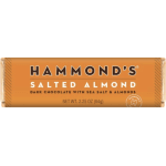 Orange chocolate bar wrapper labeled Hammond's Salted Almond