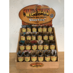 Display of Wild Berry incense jars in a wooden stand