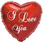 Red heart-shaped balloon with "I Love You" text