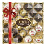 Box of Ferrero Collection chocolates with a red ribbon bow