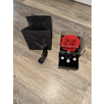 1 eternal rose with a beautiful set of necklace and heart-shaped earrings (fine costume jewelry)