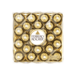 Box of Ferrero Rocher chocolates in gold wrappers