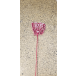 Pink "I LOVE YOU" pick on a long stick