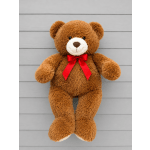 Oso de Peluche Clásico con Moño Rojo