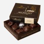 Box of assorted chocolates in a brown gift box