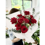 Luxury Dozen Red Rose Elegance Bouquet