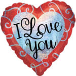 Heart-shaped balloon with "I Love You" text