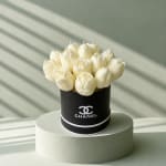 Ivory Tulip Blossom Candle Arrangement