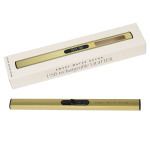 Boxed USB rechargeable lighter with a gold lighter shown below