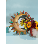 painted mirror and sunflowers bouquet bundle