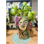 Custom painted face vace pots