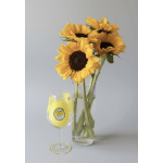 Painted Sunflower wine glass with sunflowers vase
