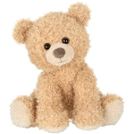 Plush teddy bear with tan fur and cream paws