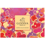 Godiva assorted chocolate box with a colorful floral pattern