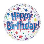 18" Happy Birthday Stars Multi colored Mylar