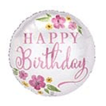 18" flower Happy Birthday Mylar