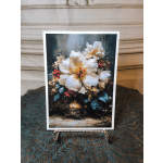 White & Assorted Color Floral Card