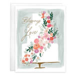 With Scripture Wedding Greeting Card - Tiered Love Cake