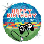 18" "You've leveled up" Happy Birthday Mylar