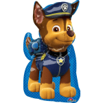 Paw Patrol Chase-shaped foil balloon in blue police uniform