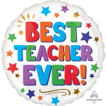 18" Best Teacher Ever Mylar
