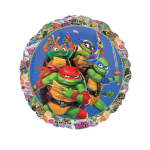 Round Teenage Mutant Ninja Turtles foil balloon with colorful character artwork