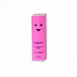 Pink rectangular box with a smiling face and the word "hopeful"