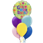 Get Well Soon balloon bouquet with colorful latex balloons