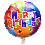 Colorful birthday balloon with "Happy Birthday" text