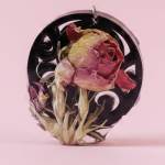Resin Rose BOHO pendant on 22'inch silk cord necklace